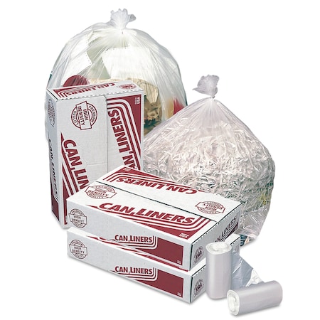 Pitt Plastics 30 gal Trash Bags, 30 in x 37 in, Medium-Duty, 10 microns, Natural, 500 PK MR30371MC